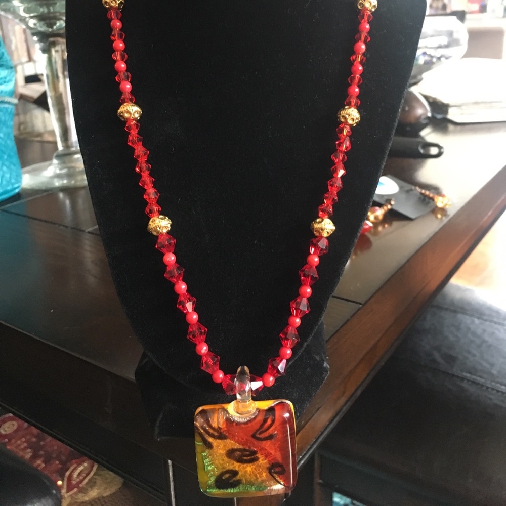 Murano Pendant Necklace Set